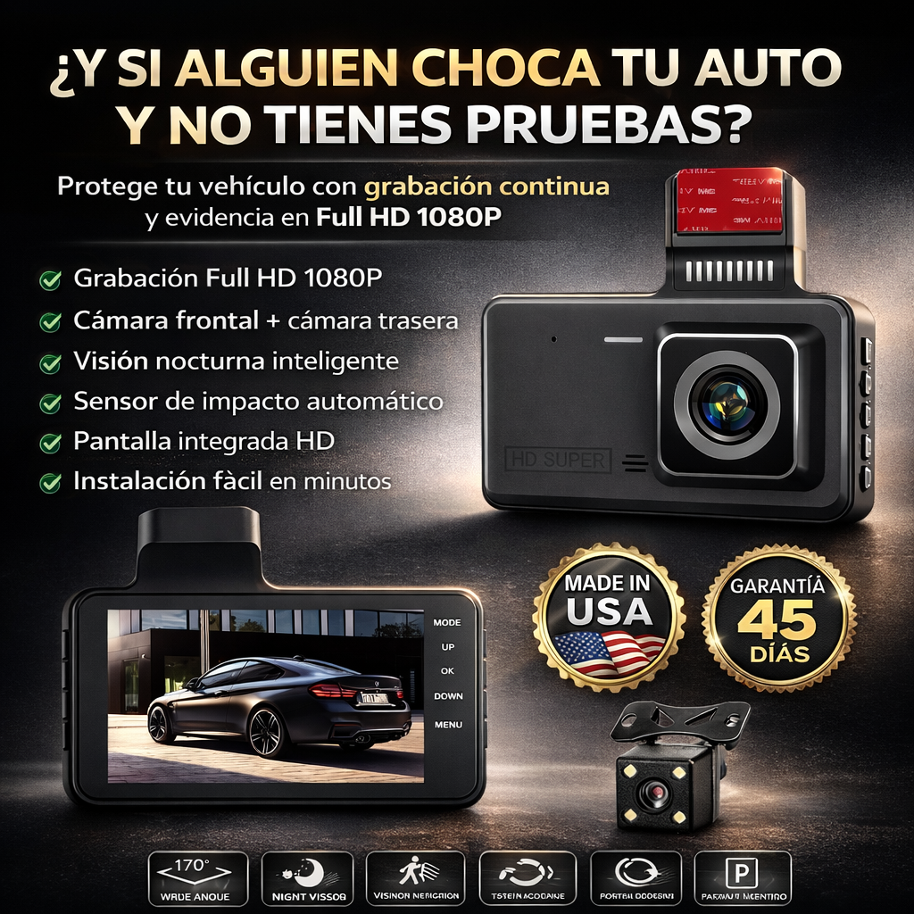 Cámara de tablero frontal y trasera 4K para autos