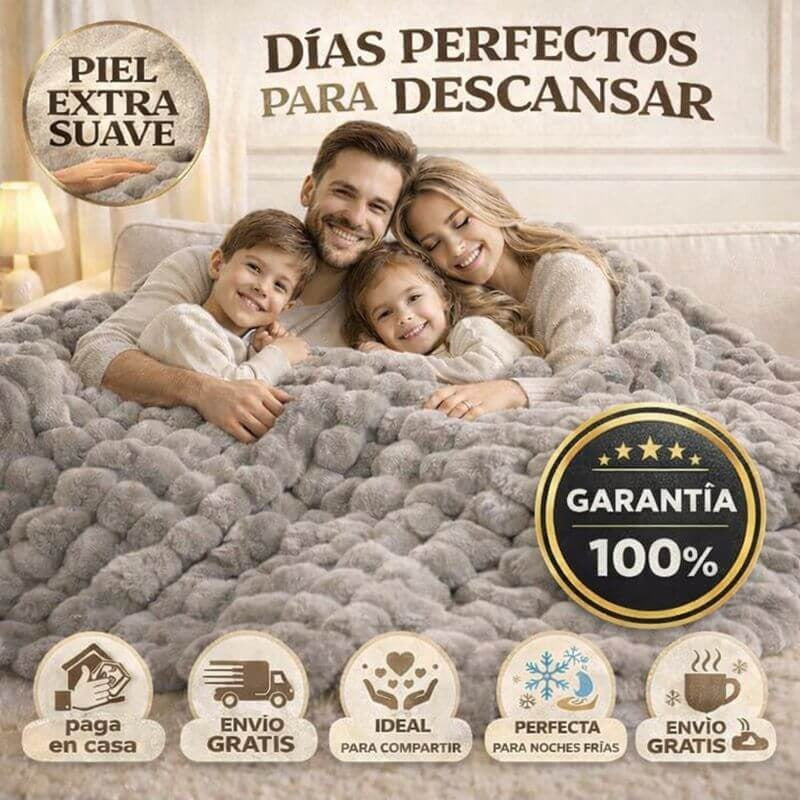 Pack X2 Cobija Piel de Conejo Premium