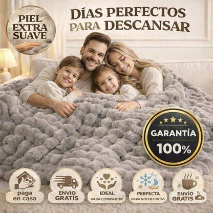 Pack X2 Cobija Piel de Conejo Premium