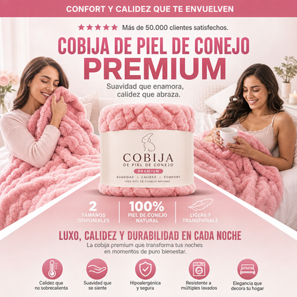 Pack X2 Cobija Piel de Conejo Premium