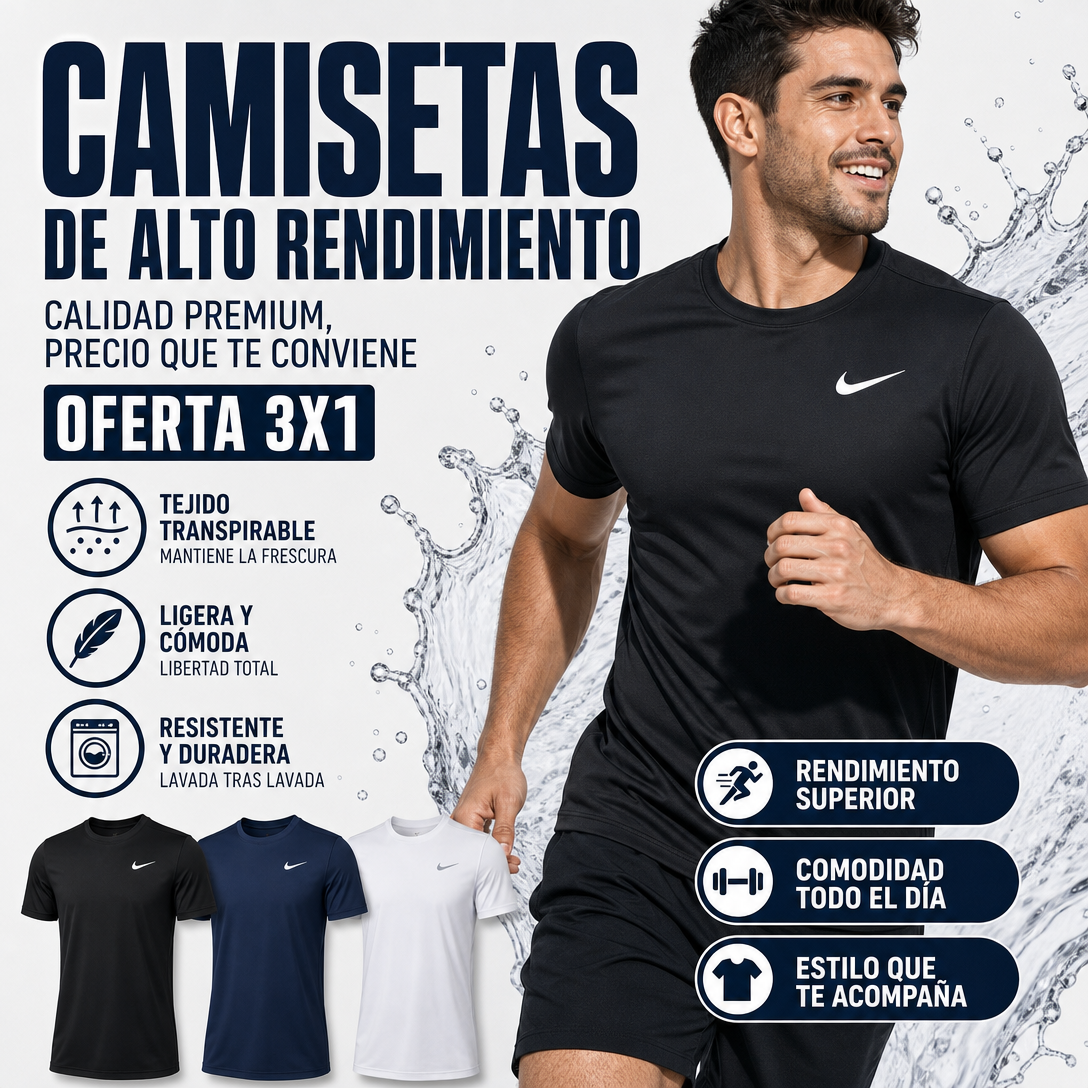PACK X3 CAMISETAS NIKE DEPORTIVAS PREMIUM